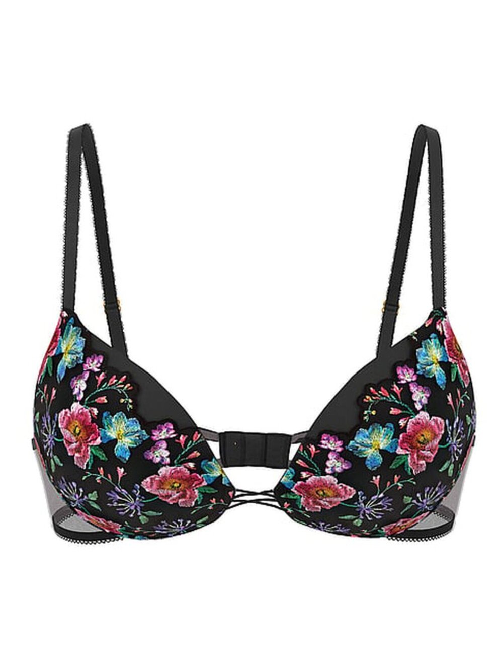 Victoria’s Secret Dark Blossom Embroidery Push-Up Bra 34B 34533